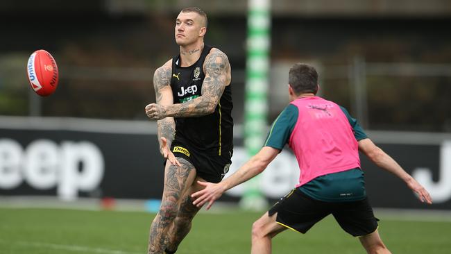 Richmond star Dustin Martin in action during the pre-season.