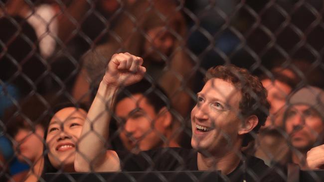 Meta founder Mark Zuckerberg at the UFC 298 in February in Anaheim, California. Picture: Sean M. Haffey/Getty Images