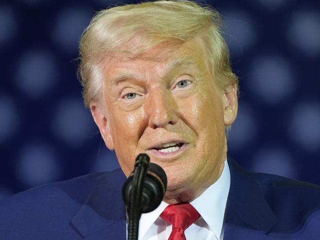 President Donald Trump speaks to members of the Michigan National Guard at Selfridge Air National Guard Base, Tuesday, April 29, 2025, in Harrison Township, Mich. (AP Photo/Alex Brandon)