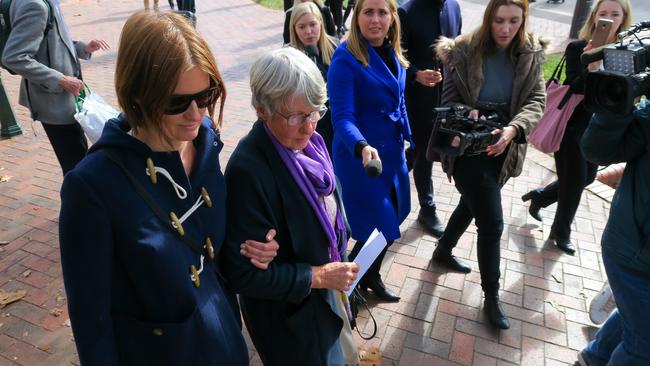 Barbara Eckersley leaves the Supreme Court in Goulburn.