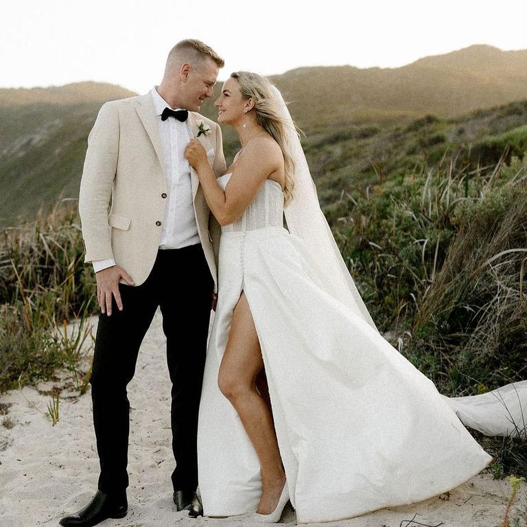 Alisha Aitken-Radburn and Glenn Smith got married in a ceremony in WA. Picture: Instagram @alisha.aitkenradburn