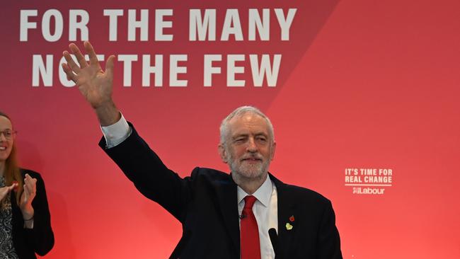 Labour Party leader Jeremy Corbyn launches the party's election campaign in south London. Picture: AFP