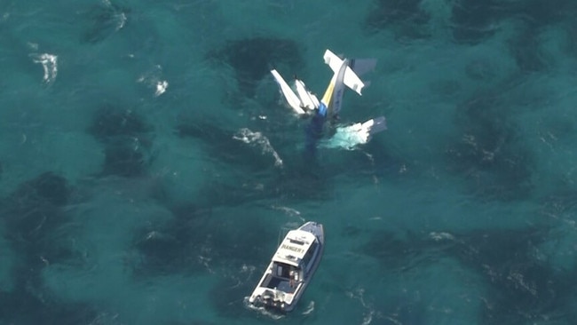 A vessel responds to the seaplane crash. Picture: ABC News