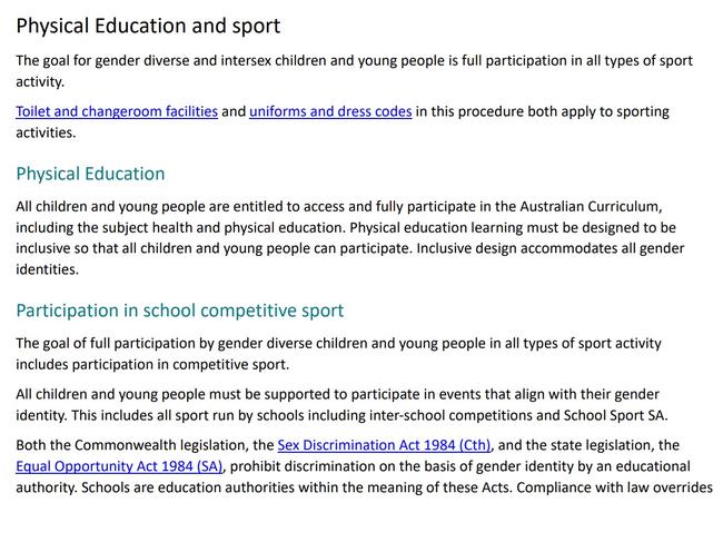 The policy ‘overrides any complaint the school might receive’. Picture: SA Department of Education