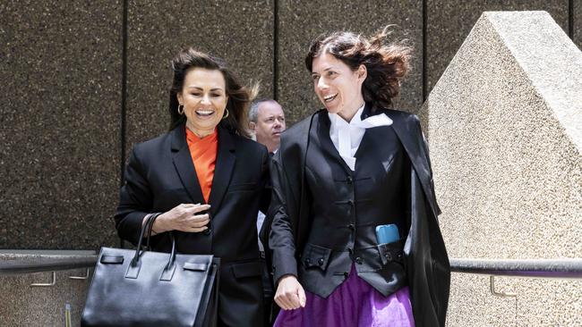 Wilkinson with her barrister Sue Chrysthanou SC outside the Federal Court in Sydney. Picture: NCA NewsWire / Monique Harmer