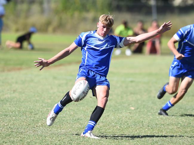 Boys Rugby League State Championship held at Northern Division, Brothers Leagues ground, Townsville. Northern v Capricornia 16-18 years game. Preston Cassidy of Kirwan SHS