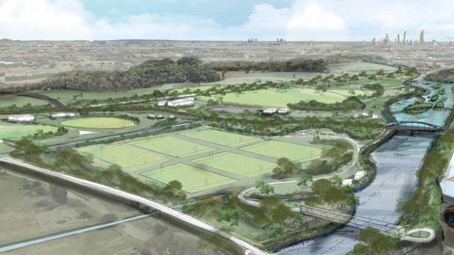 Artist impression of Greenheart, the Gold Coast's new proposed parklands between Robina and Merrimac.