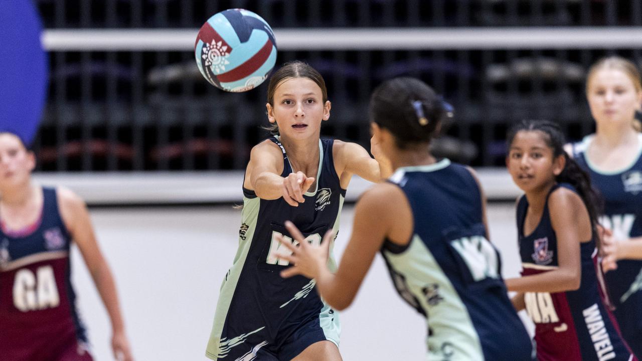 Coomera Anglican College look to get forward quickly against Wavell. Pic: Matthew poon..