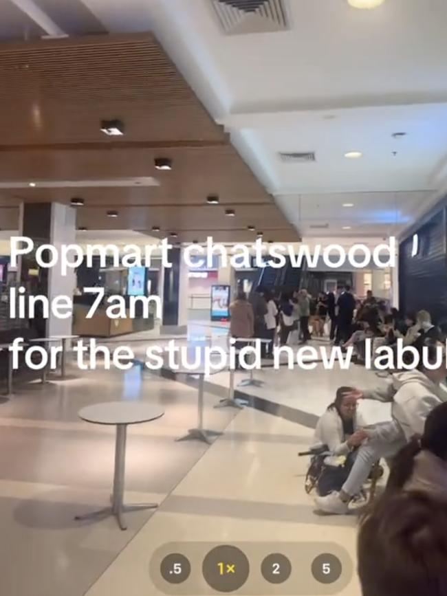 Early morning Labubu queues in Chatswood. Picture: TikTok @cherrysweetiecinnamoroll