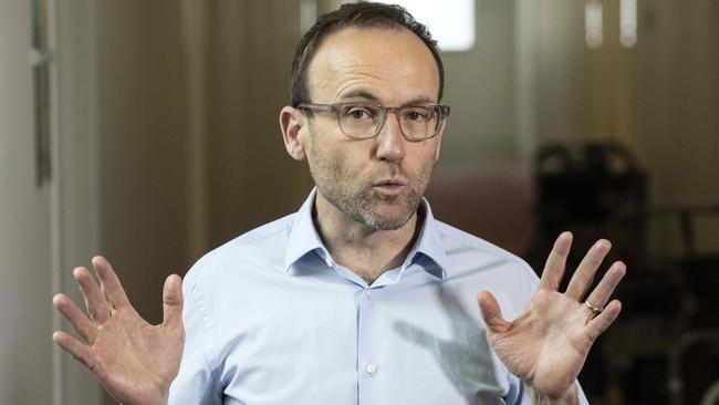 Greens leader Adam Bandt speaks at a press conference at Parliament House, Canberra. Picture: NCA NewsWire / Gary Ramage