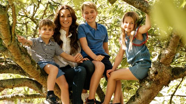 The Princess of Wales, Catherine, with Prince Louis, Prince George and Princess Charlotte. Picture: Matt Porteous