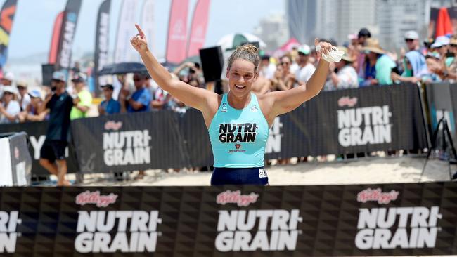 Nutri-Grain Ironwoman Series - Round 5 at Surfers Paradise Beach. Winner Maddy Dunn. Pic: Shane Myers