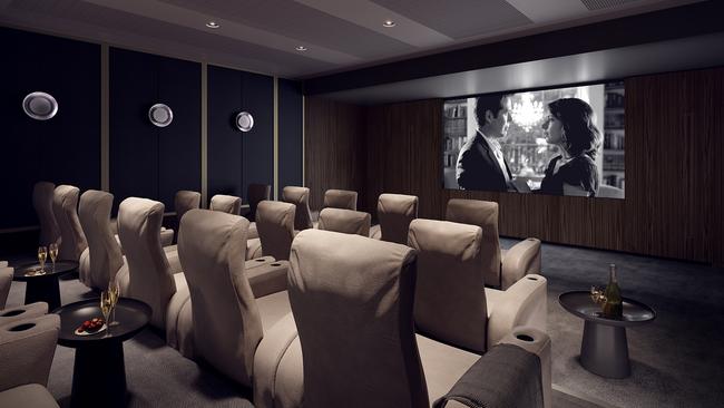 An artist’s impression of a media room at the Capitol Grand.