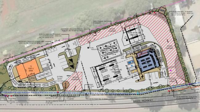 BIG PLANS: A development application for a service station and food outlet near Childers had been lodged with the Bundaberg Regional Council. Source: Place Design Group proposal documents, preliminary artist impressions Verve.Â