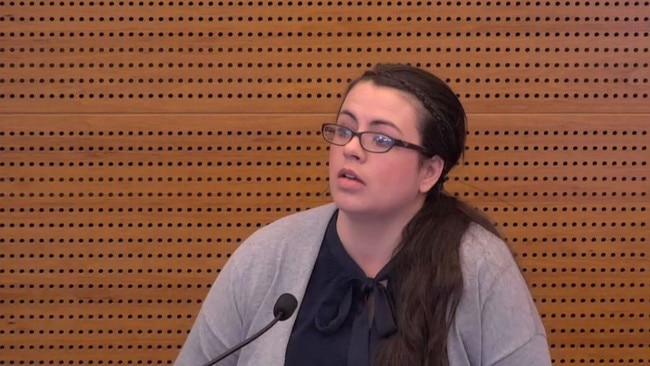 Broken Hill resident Sascha Murphy giving evidence at the financial services royal commission. Picture: Supplied