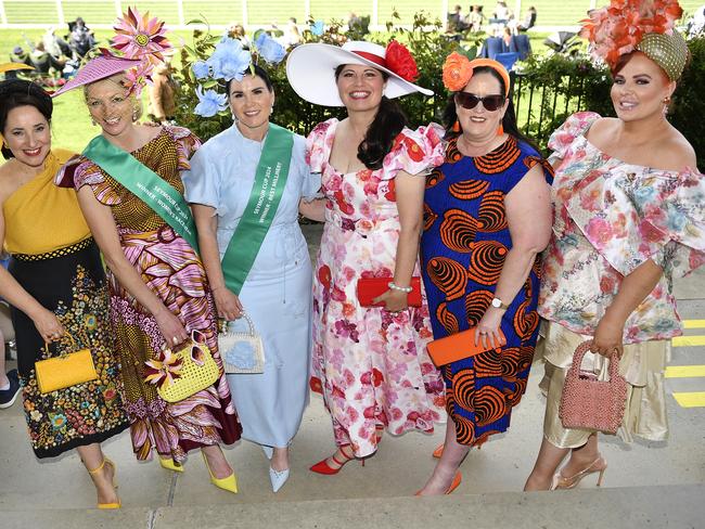 Leonora Romensky, Kellie Owen, Kelly Carti, Doris Jovic, Jo Eltringham, Dahjna Heenan at the 2024 Seymour Cup. Picture: Andrew Batsch