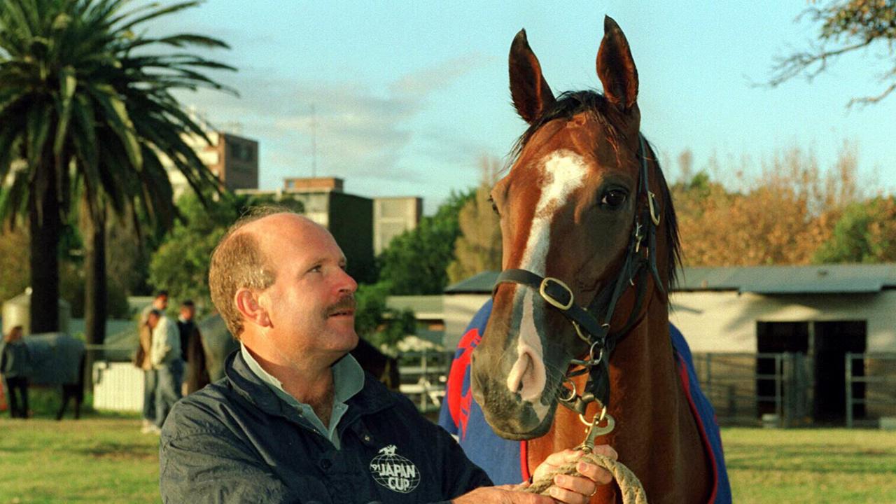 Trainer John Wheeler with racehorse Rough Habit at Randwick stables.      Sport / Turf / Head / Alone