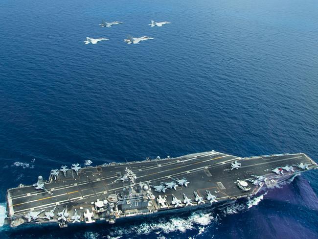 The aircraft carrier USS Carl Vinson is operating in the South China Sea. Picture: US Navy