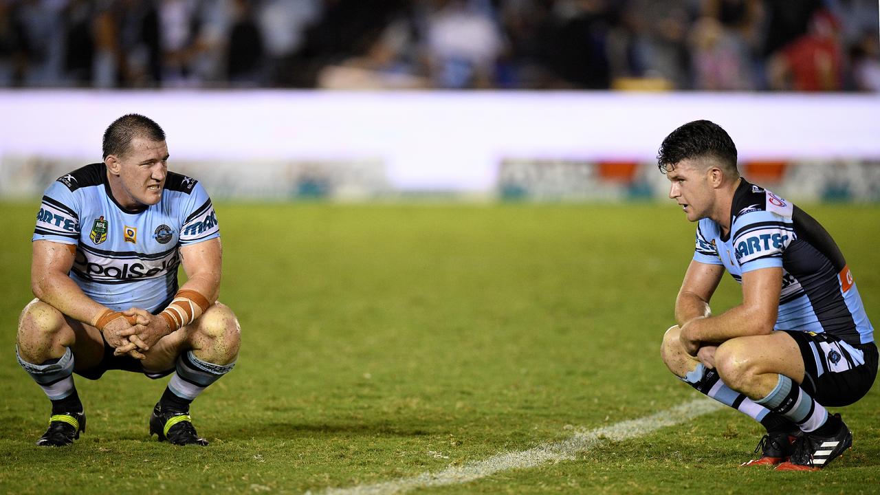 Paul Gallen and Chad Townsend. AAP Image/Dan Himbrechts.