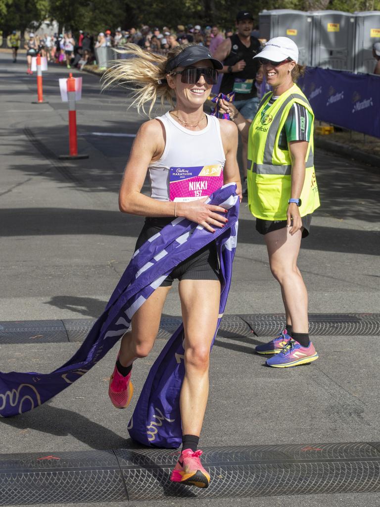 Nikki Curry wins the women's Cadbury Marathon. Picture: Chris Kidd
