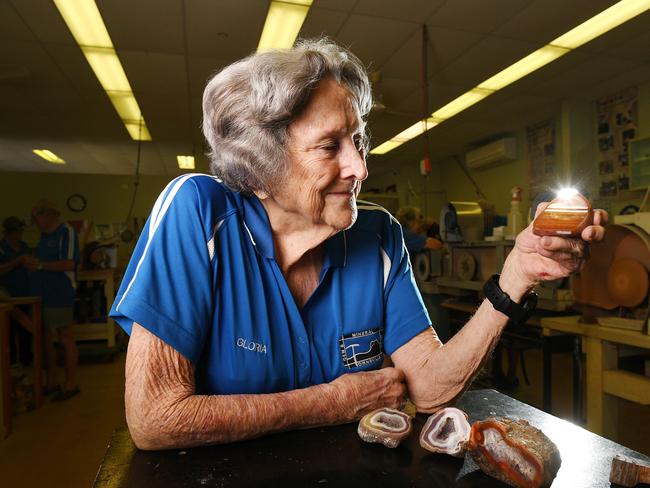 Townsville Mineral and Gem Club founding member, Gloria Burns. Picture: Shae Beplate.