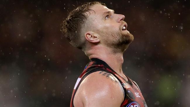 Jake Stringer suffered a hamstring injury in Essendon’s loss to Richmond.