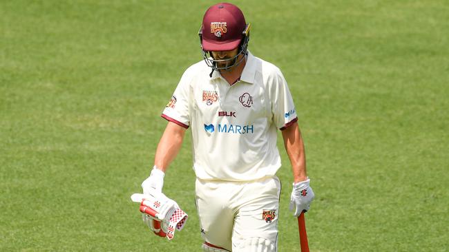 Joe Burns walks off after making 13 against NSW. Picture: AAP Image/Albert Perez