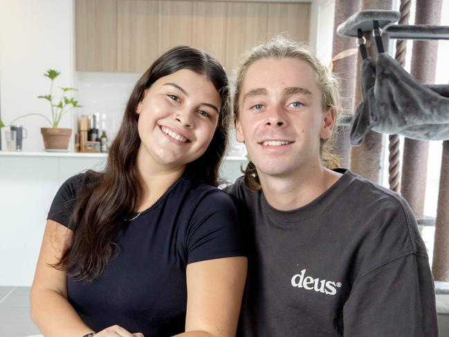 Hannah Quevauvilliers and Riley Culph at their Park Ridge home, Saturday, February 3, 2024 - Picture: Richard Walker