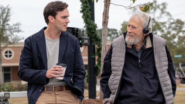 Nicholas Hoult and Clint Eastwood on the set of Juror No 2. Picture: Warner Bros Entertainment/Claire Folger/The Times