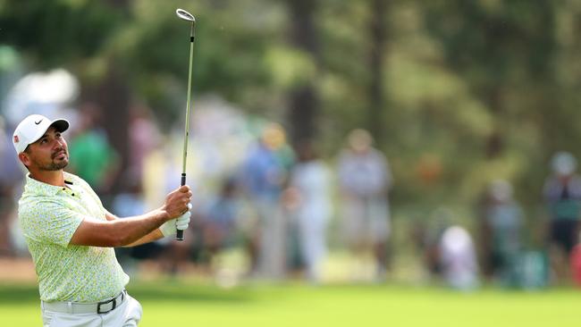 Jason Day plays a shot on the fourth hole during the second round of the 2023 Masters Tournament at Augusta National Golf Club. Picture: Getty Images