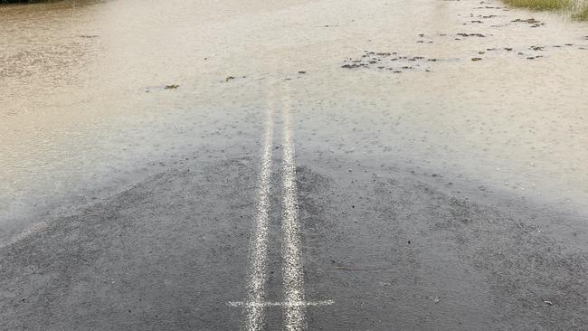 A picture showing the line of last years flood at Wolseley Road, McGraths Hill. Picture: Ben Talintyre