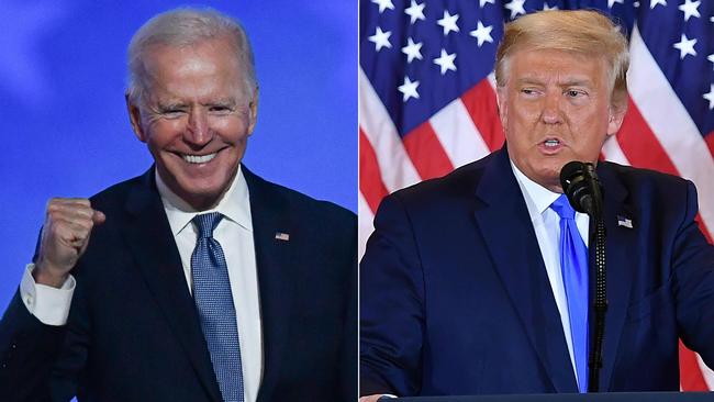 Joe Biden, left, and Donald Trump. Pictures: AFP