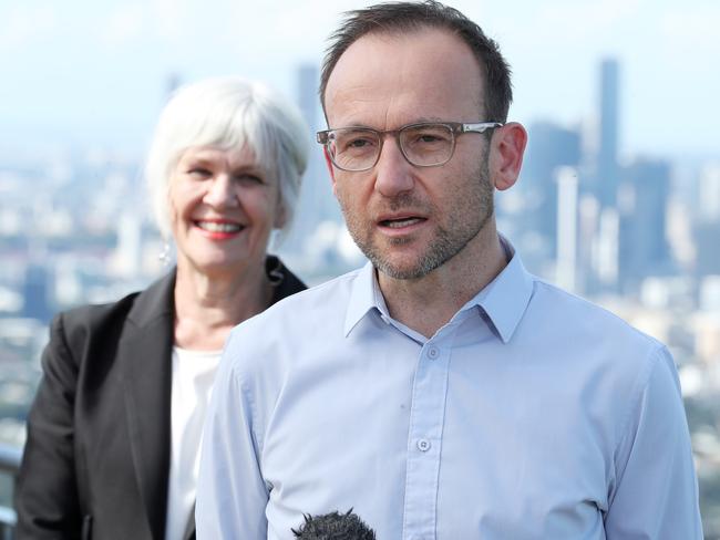 Adam Bandt leader of the Australian Greens announces new candidates, Mt Coot-Tha. Photographer: Liam Kidston.