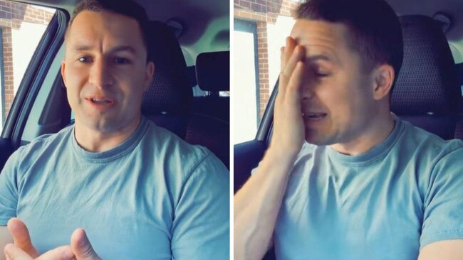 Dad’s warning after $410 fine over seatbelt act. Picture: TikTok@divorcedaussiedad