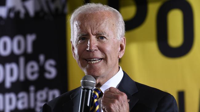 Joe Biden’s lead has so far not suffered despite a few controversies. Picture: AP.