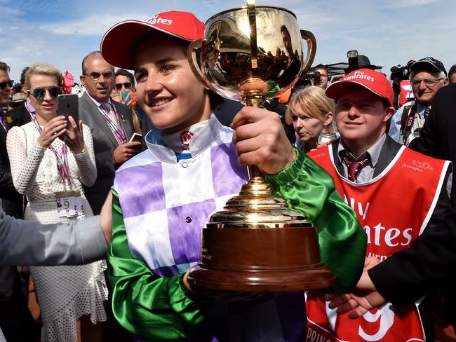 Michelle Payne won the Melbourne Cup on Prince Of Penzance. Picture: Jay Town