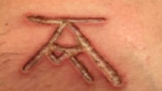 Keith Raniere and Allison Mack's initials (KR and AM) are allegedly seen in this brand mark. Picture: FBI