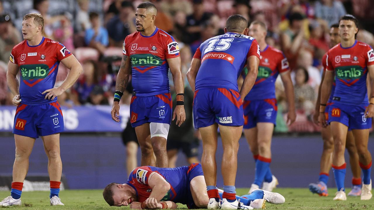 Hastings after the Kaufusi hit. Photo by Cameron Spencer/Getty Images