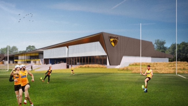 An artist's impression of how Hawthorn FC's new training base at Dingley will look. Picture: Supplied