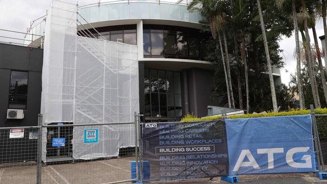 Building works on the new police hub at Stones Corner.  Picture: Liam Kidston