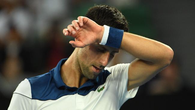 Novak Djokovic found himself beaten at his own game by South Korea’s Hyeon Chung. Picture: AFP