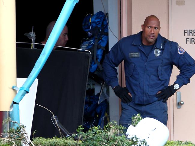 Dwayne ‘The Rock’ Johnson filming San Andreas on the Gold Coast.