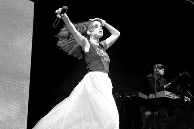 Chvrches perform at the Marion Bay Falls festival. Picture: PATRICK GEE