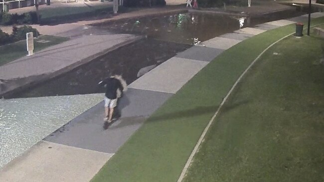 Police have released CCTV footage of two teens who may be able to help with investigations after a four-year-old boy was allegedly struck by an e-scooter in Springfield. Picture: Police Media.