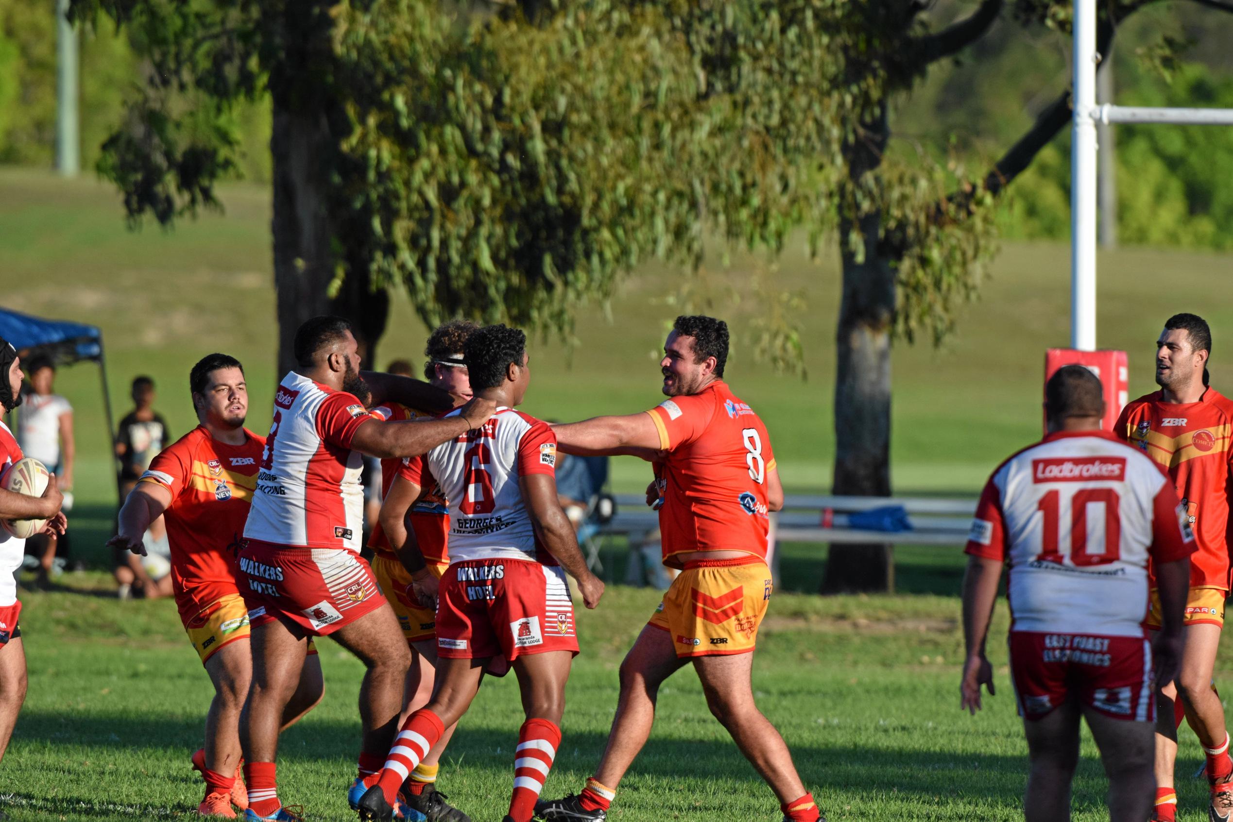 The Coffs Harbour Comets v South Grafton Rebels game had to be stopped early after numerous fights broke out and players were sent from the field.