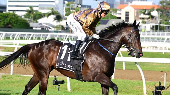 Party For Two when scoring the $500,000 QTIS Jewel 3YO on the Gold Coast for jockey Nikita Beriman and trainers Matt Hoysted and Steve O'Dea. Picture: Grant Peters, Trackside Photography.