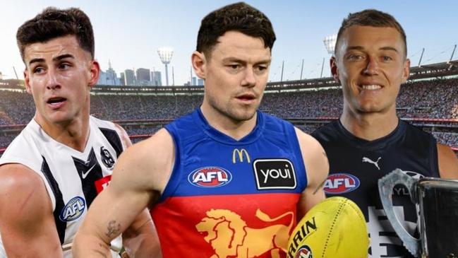 The top three contenders for the Brownlow Medal according to the AFL Brownlow Predictor.