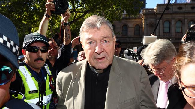 27/02/19 George Pell arrived at the county court in Melbourne for sentencing. Aaron Francis/The Australian