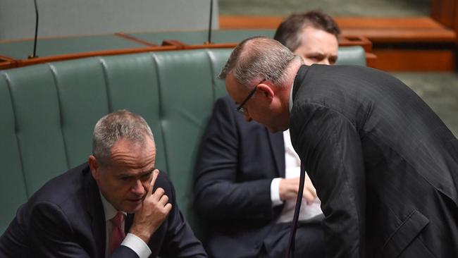 Former leader of the opposition Bill Shorten and his replacement Anthony Albanese during Question Time. Picture: Mick Tsikas/AAP