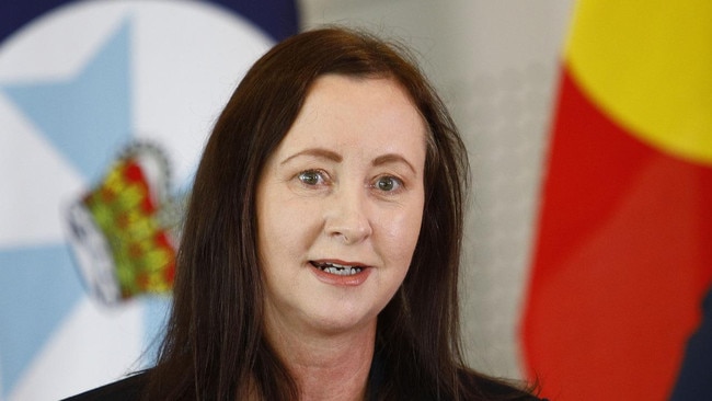 Queensland Health Minister Yvette D'Ath during a press conference in Brisbane. Picture: Tertius Pickard